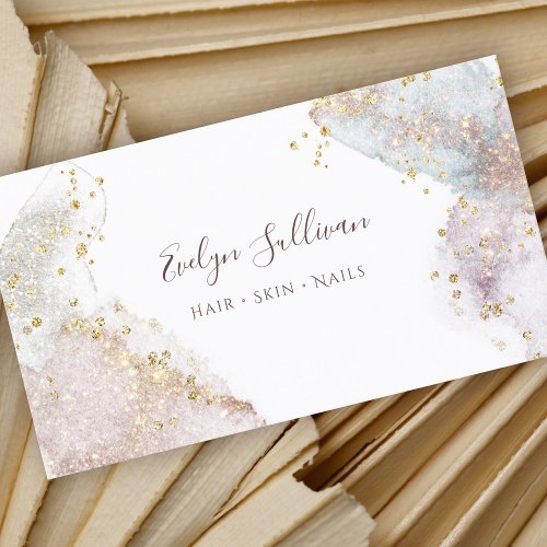 Elegant watercolor shapes business card