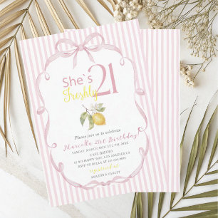 Elegant Watercolor she is 21 freshly Birthday Gi Invitation