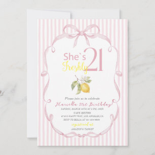 Elegant Watercolor she is 21 freshly Birthday Gi Invitation