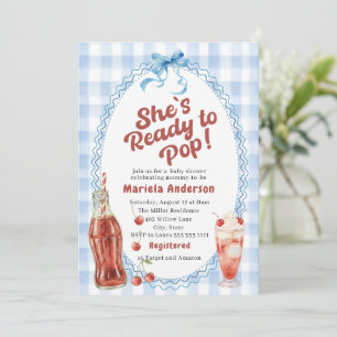 Elegant Watercolor she is ready to pop  Baby Showe Invitation