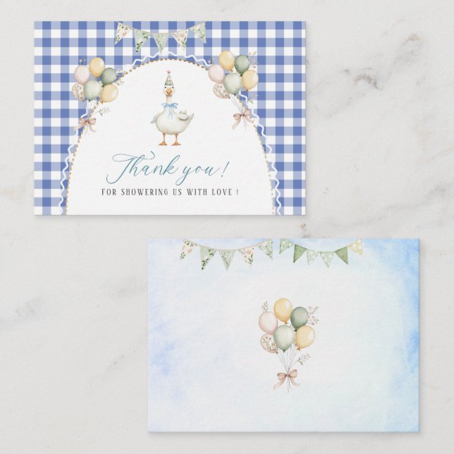 Elegant Watercolor silly goose birthday party Note Card (Front/Back)