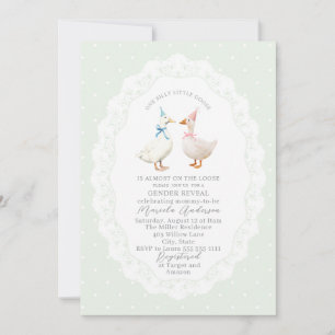 Elegant Watercolor Silly Goose gender reveal Baby  Invitation