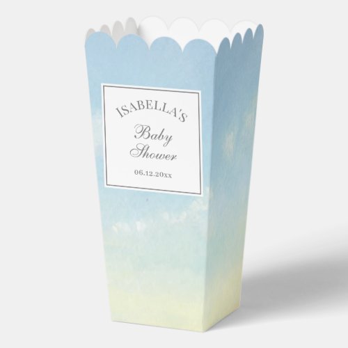 Elegant Watercolor Sky and Clouds Baby Shower Favor Boxes
