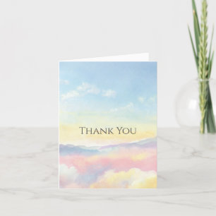 Elegant Watercolor Sky and Clouds Baby Shower Thank You Card