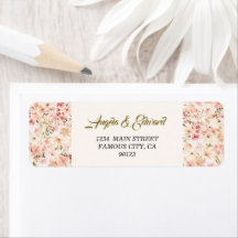 Elegant Watercolor Small Florals Address Label