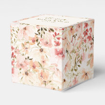 Elegant Watercolor Small Florals Wedding Favor Box