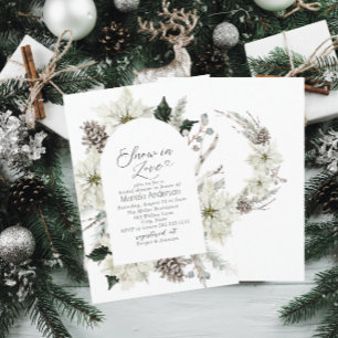 Elegant Watercolor Snow in Love Bridal Shower Invitation