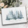 Elegant Watercolor Snow Winter Forest Pine Wedding Guest Book