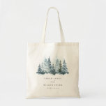 Elegant Watercolor Snow Winter Forest Pine Wedding Tote Bag<br><div class="desc">Elegant Watercolor Winter Forest Pine Theme Collection.- it's an elegant script watercolor Illustration of winter forest pine trees filled with snow,  perfect for your winter wedding & parties. It’s very easy to customize,  with your personal details. If you need any other matching product or customization,  kindly message via Zazzle.</div>