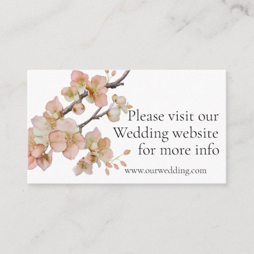 Elegant watercolor soft orange pink spring blossom enclosure card