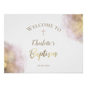 elegant watercolor splash   Baptism  Poster