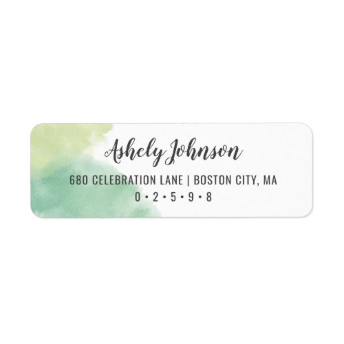 Elegant Watercolor Splash Script Return Address Label