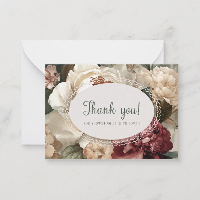 Elegant Watercolor spring wildflowerFlat Note Card (Front)