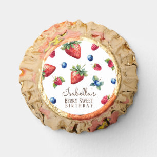 Elegant Watercolor Strawberry Berry Sweet Birthday Reese's Peanut Butter Cups