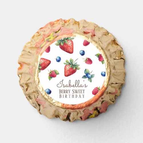 Elegant Watercolor Strawberry Berry Sweet Birthday Reeses Peanut Butter Cups