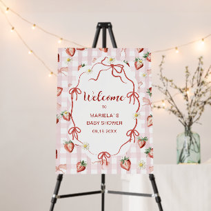 Elegant Watercolor Strawberry daisy baby shower We Foam Board