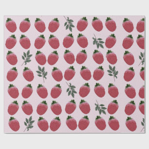 Elegant Watercolor Strawberry Wrapping Paper
