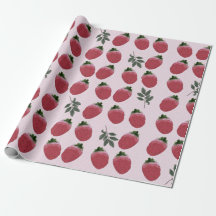 Elegant Watercolor Strawberry Wrapping Paper