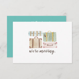 Elegant Watercolor Suitcases Housewarming Invitation