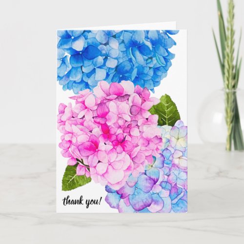 Elegant Watercolor Summer Flowers  Thank You Thank You Card