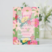 Elegant Watercolor Sunflowers Blush Floral Gray Invitation (Standing Front)