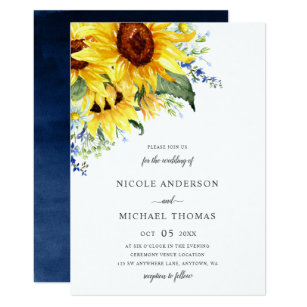 Cheap Sunflower Wedding Invitations | Zazzle