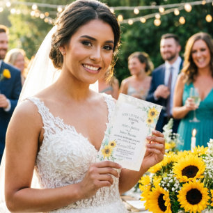 Elegant Watercolor Sunflowers Invitation