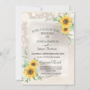 Elegant Watercolor Sunflowers Invitation