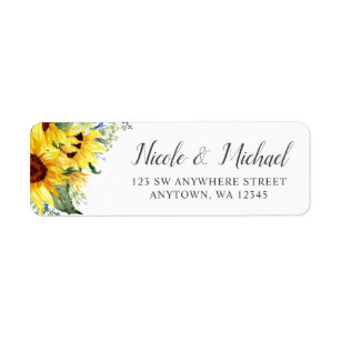 personalized address printable PDF sunflower address stickers address labels flower personalized return summer custom return