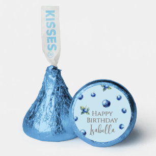 Elegant Watercolor Sweet Blue Berry Happy Birthday Hershey®'s Kisses®