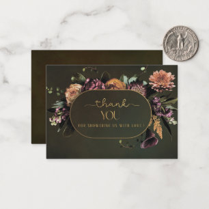 Elegant Watercolor Tapestry Floral Baby shower Note Card