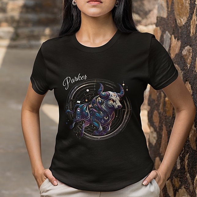 Elegant Watercolor Taurus Zodiac Custom T-Shirt (Creator Uploaded)