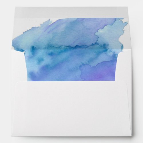 Elegant Watercolor Teal Blue Aqua Return Address Envelope