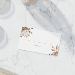 Elegant Watercolor Terracotta Floral Wedding Place Card