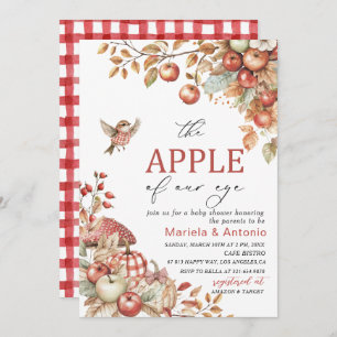 Elegant  Watercolor the Apple of our eye Baby Show Invitation
