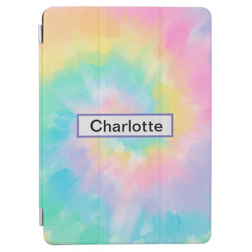 Elegant Watercolor tie dye Custom name and pattern iPad Air Cover