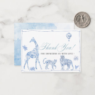 Elegant Watercolor Toile Safari Chinoiserie animal Note Card