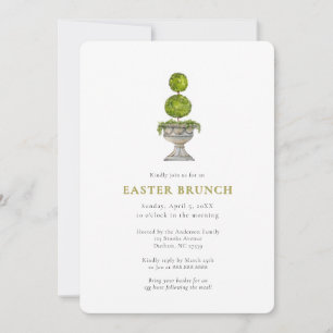 Elegant Watercolor Topiary  Easter brunch  Invitation
