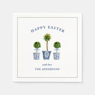 Elegant Watercolor Topiary Easter Napkins