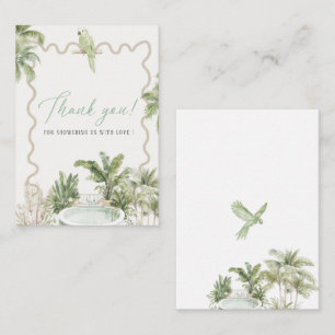 Elegant Watercolor Tropical Beach Palm Bridal show Note Card