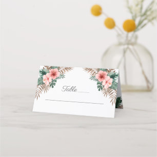 Elegant Watercolor Tropical Floral Wedding Place Card