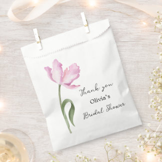 Elegant Watercolor Tulip Bridal Shower Favor Bag