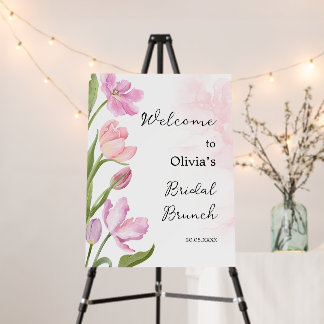 Elegant Watercolor Tulips Bridal Shower Foam Board
