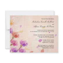 Elegant Watercolor Tulips Formal Wedding Invite