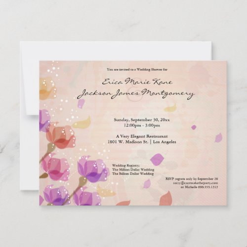Elegant Watercolor Tulips Wedding Shower Invite