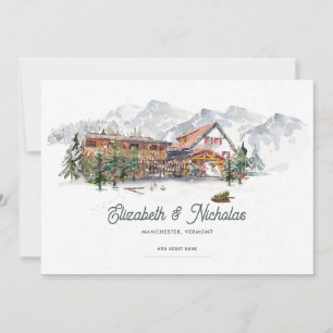 Elegant Watercolor Venue Illustration Digital Invitation