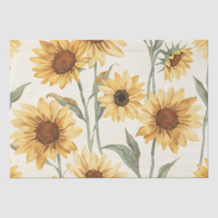 Elegant Watercolor Vintage Sunflower               Tissue Paper