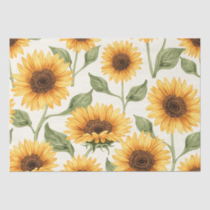 Elegant Watercolor Vintage Sunflower Tissue Paper