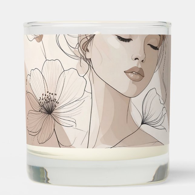 Elegant Watercolor Wedding Candle (Front)