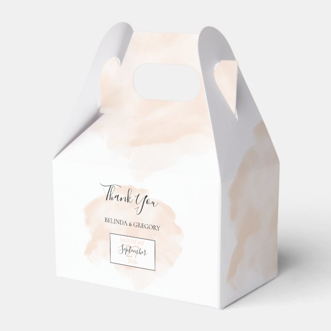 Elegant Watercolor Wedding Favor Boxes (Front Side)